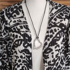 NWT J.Jill Silvertone Heart Pendant Necklace w/  Interchangeable Cords